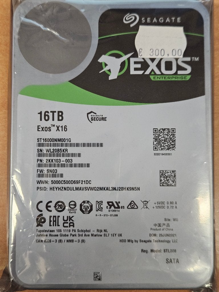 Seagate 16TB Exos X16 Hardeschijf, Intern, Gebruikt, 16TB, Ophalen of Verzenden
