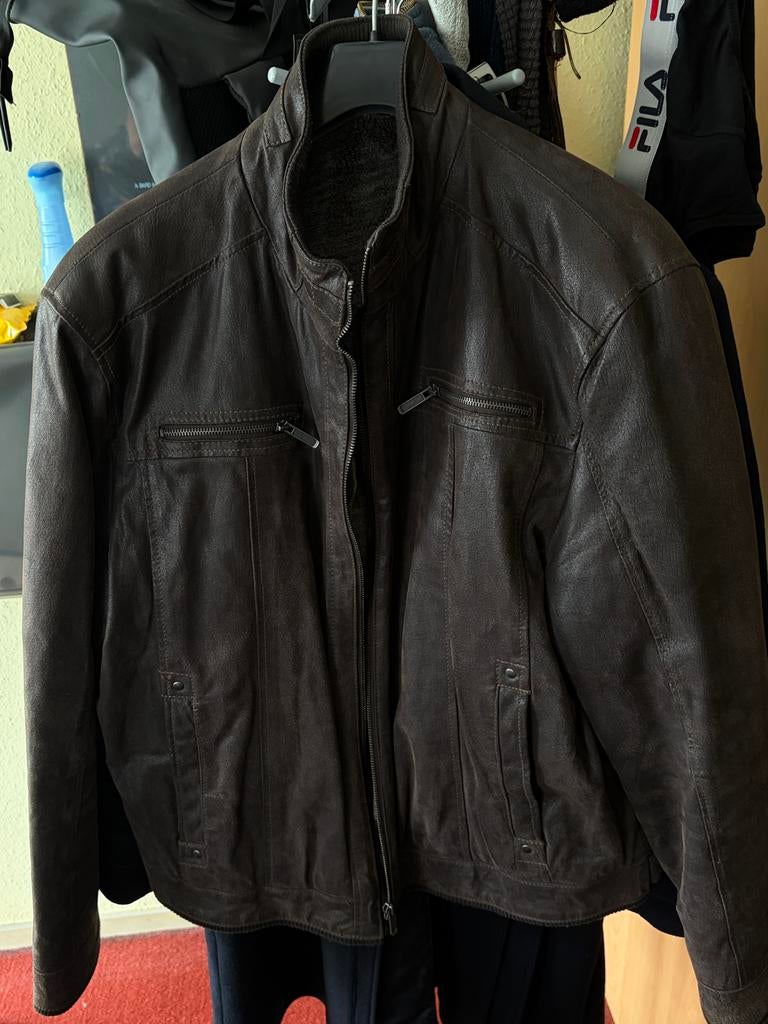 Stijlvol Bruin Leren Herenjack - Zo Goed als Nieuw, Kleding | Heren, Ophalen, Zo goed als nieuw, Maat 52/54 (L), Bruin