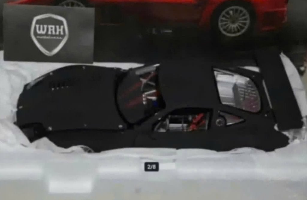 1:18 FERRARI 575 GTC 2004 matt-black Kyosho diecast WRH, Verzenden, Zo goed als nieuw, Auto, Kyosho