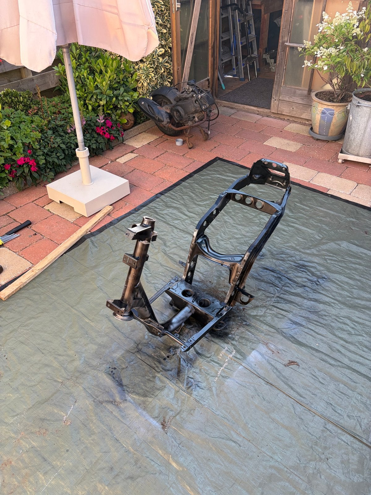 Piaggio Zip frame met WOK-status - gespoten, Fietsen en Brommers, Ophalen, Gebruikt, Frame, Piaggio