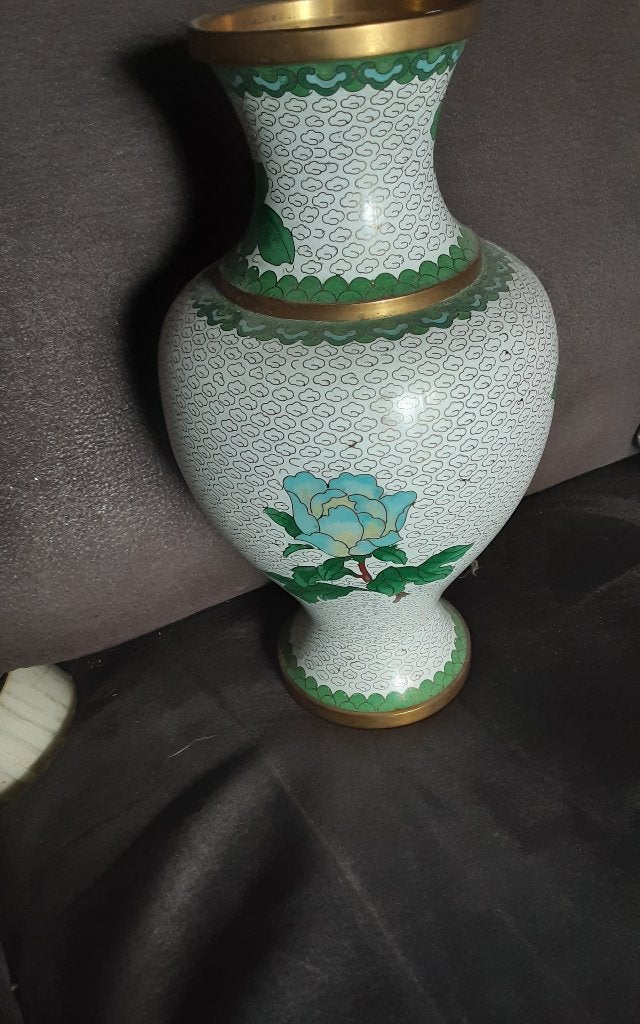 Koper cloisonne vaas, Antiek en Kunst, Ophalen of Verzenden, Koper