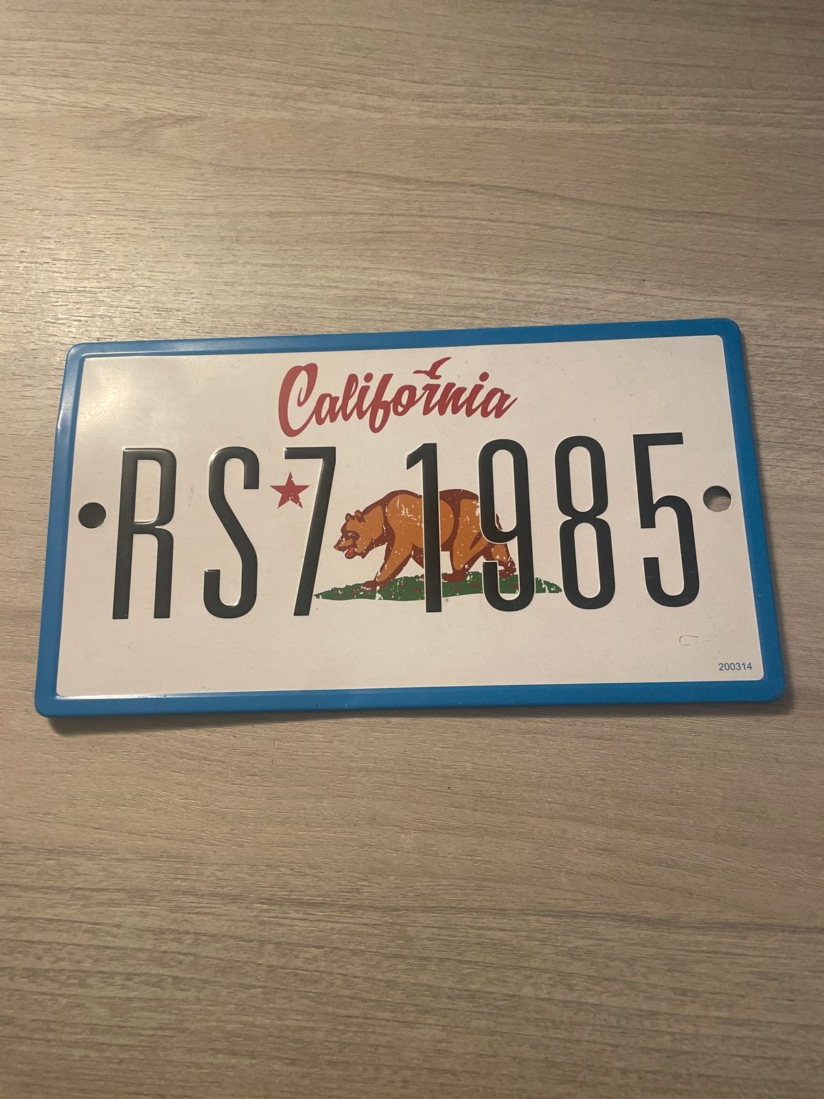 Californië Kentekenplaat Decoratie RS7 1985, Ophalen of Verzenden