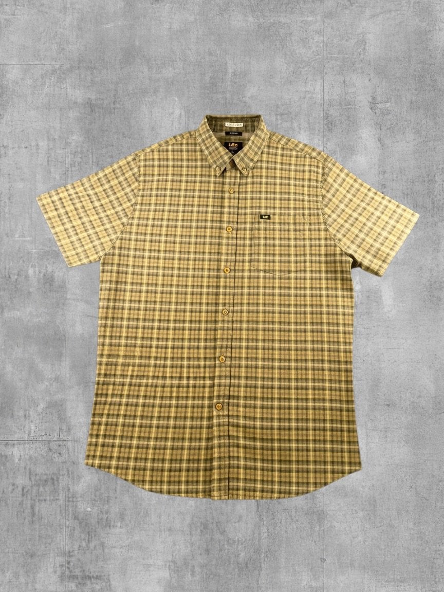 Lee blouse groen geruit heren maat L overhemd flanel check, Verzenden, Zo goed als nieuw, Groen, Halswijdte 41/42 (L)