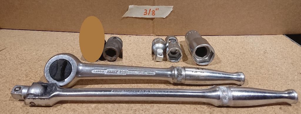 Hazet ratel doppengereedschap 1/4" 3/8" (zie andere 1/2"), Ophalen of Verzenden, Gebruikt