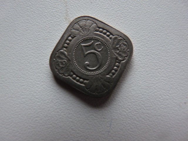 Vierkant 5 ct uit 1943, Ophalen of Verzenden, Koningin Wilhelmina, 1 cent, Losse munt