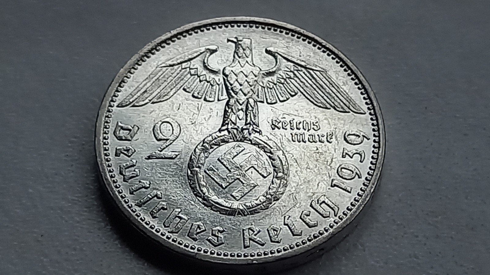 WO2 2 Reichsmark 1939A zilver nazi duitsland, Ophalen of Verzenden, Duitsland, Losse munt, Zilver