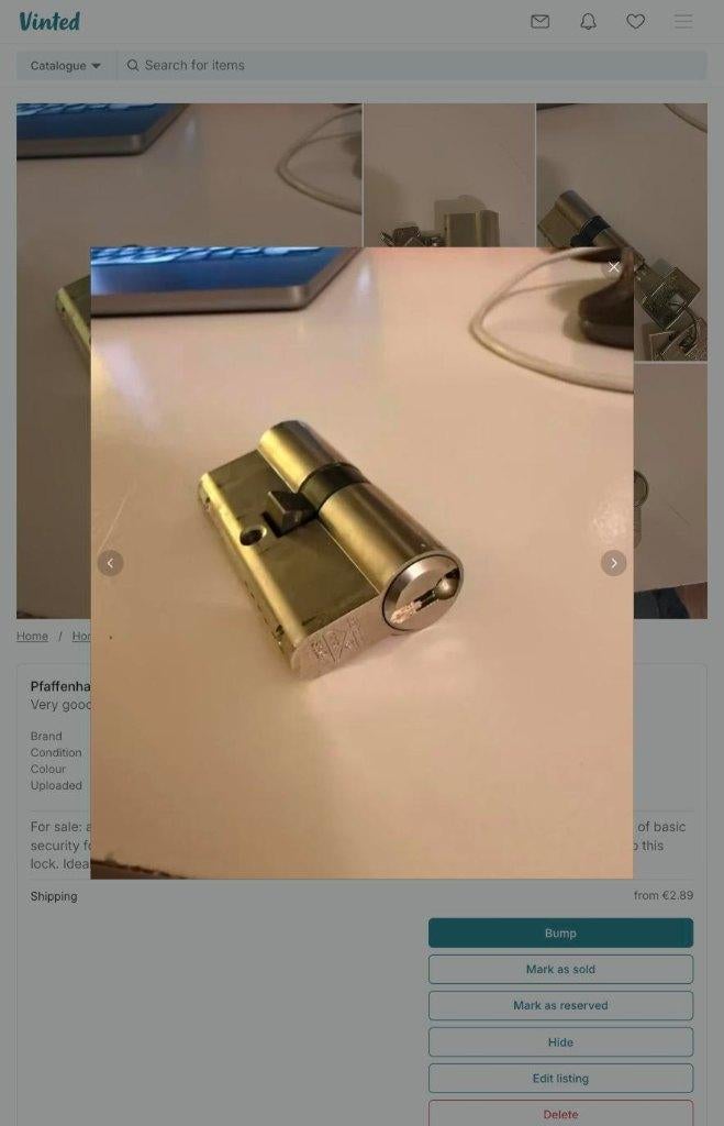 Pfaffenhain Cylinder Lock SKG 2 Stars + 3 Keys, Ophalen of Verzenden, Gebruikt, Binnendeur, 200 tot 215 cm