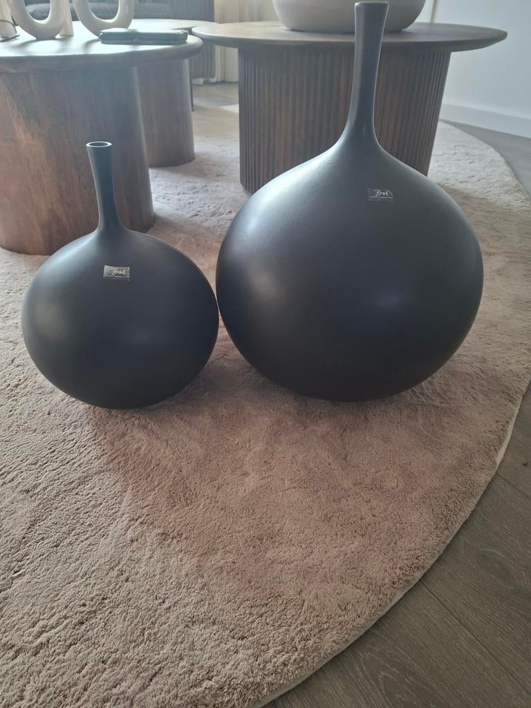 Bob Design zwarte ballon vazen - set groot, Ophalen, Overige materialen, Zwart, Zo goed als nieuw