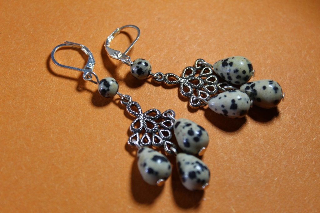 Oorbellen met Jaspis steen, Sieraden, Tassen en Uiterlijk, Overige materialen, Hangers, Beige, Nieuw