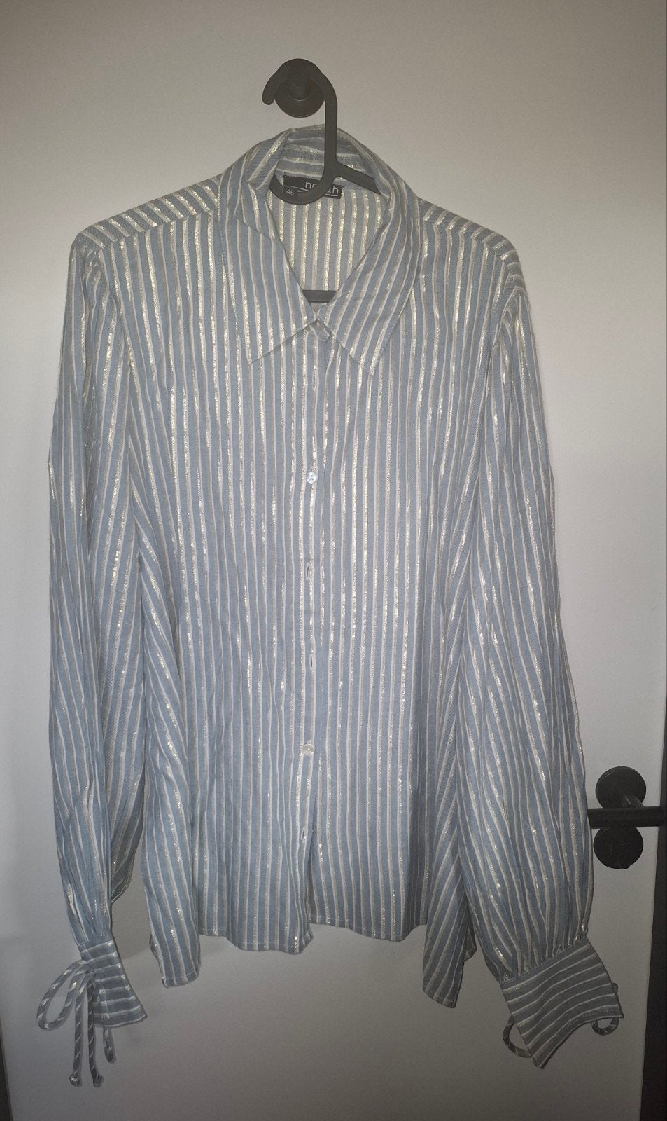 Blauw wit gestreepte blouse van Norah,  maat 46, Blauw, Maat 46/48 (XL) of groter, Ophalen of Verzenden, Zo goed als nieuw