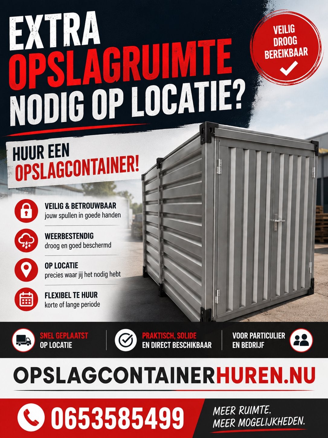 Verhuur en verkoop demontabele opslagcontainer kovobel, Ophalen