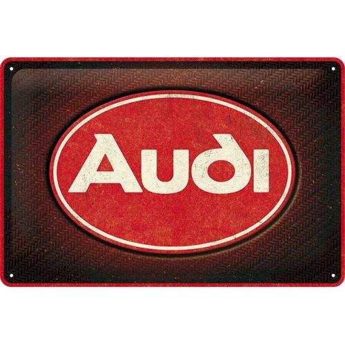 Audi logo rood relief reclamebord van metaal wandbord deco, Verzamelen, Automerken, Motoren en Formule 1, Nieuw, Auto's, Ophalen of Verzenden