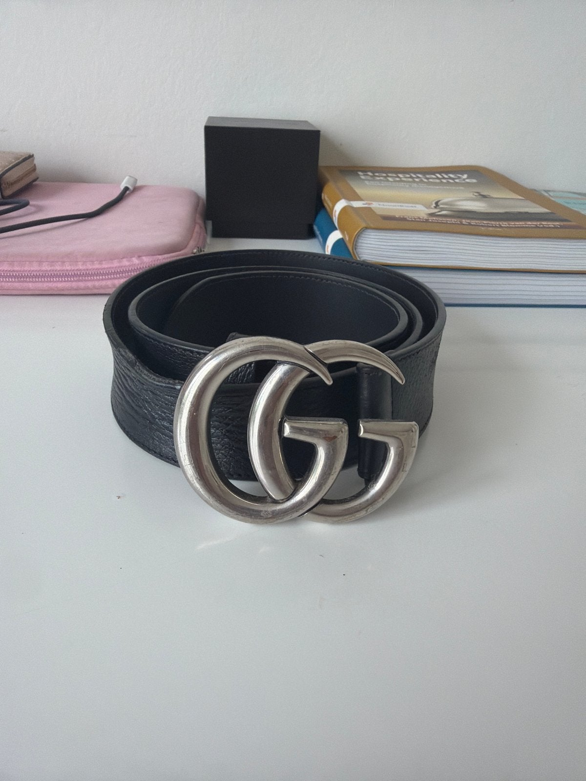 Gucci riem, Tailleriem, Ophalen of Verzenden, Gedragen, Echt leder