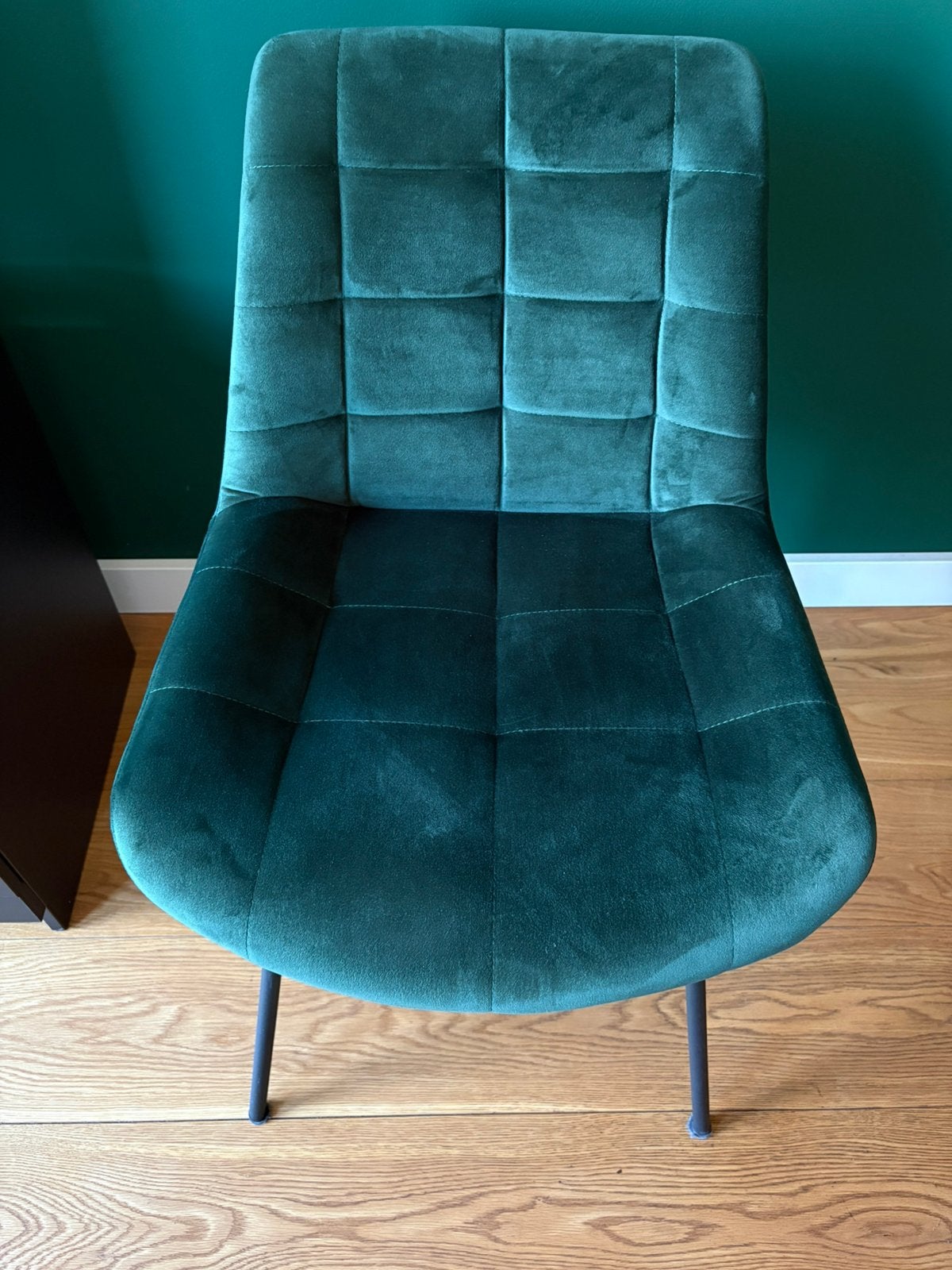 Donkergroene velvet eetkamerstoelen (6 stuks), Ophalen, Zo goed als nieuw, Overige kleuren, Vijf, Zes of meer stoelen