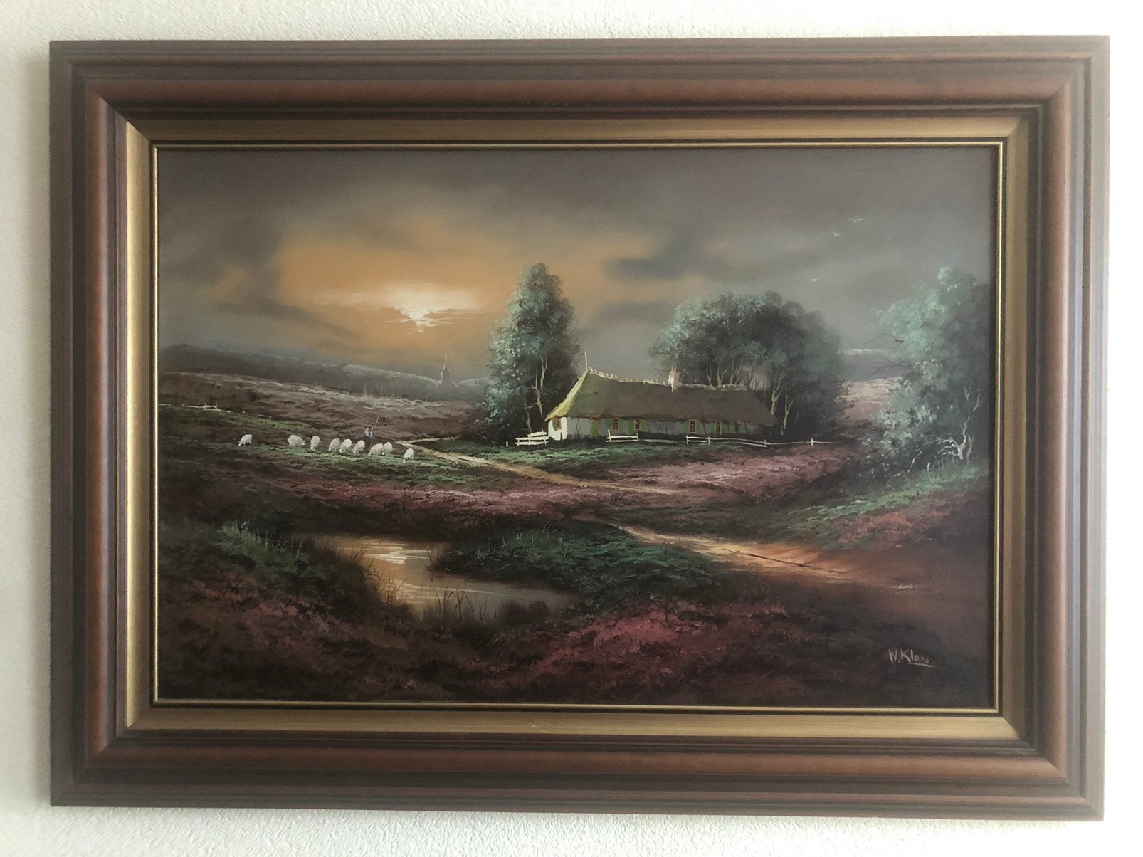 Mooi heidelandschap van W. kloos, Antiek en Kunst, Ophalen