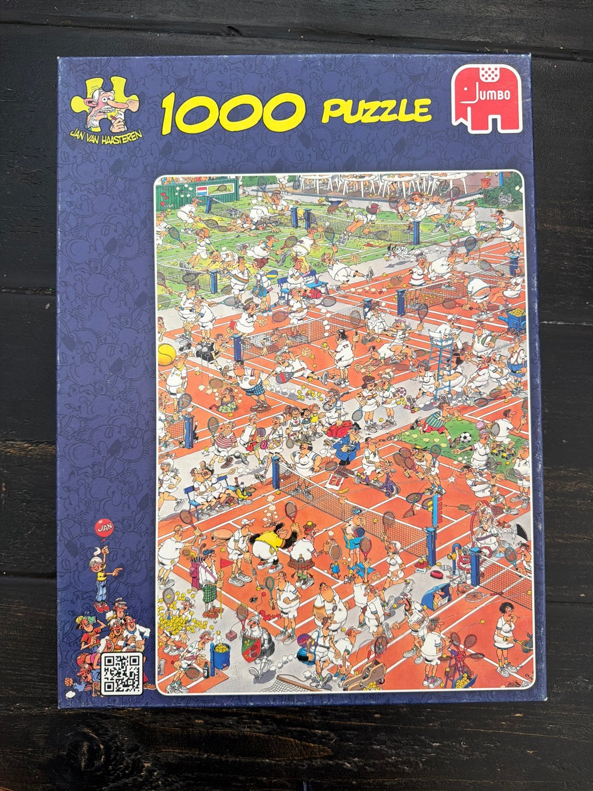 Jan van Haasteren 1000 stukjes puzzel - Tennis, Ophalen, 500 t/m 1500 stukjes, Gebruikt, Legpuzzel