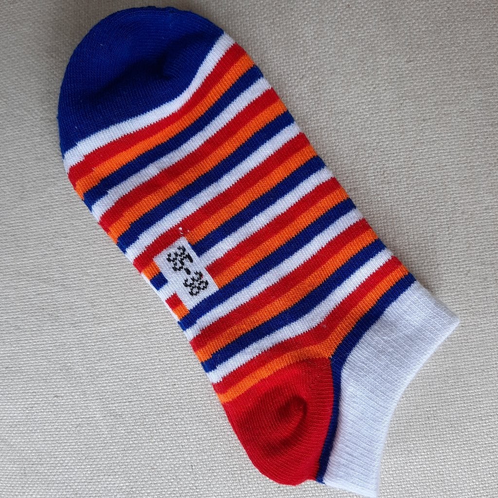 Enkelsokken rood wit blauw oranje streep maat 35/38 - nieuw, Ophalen of Verzenden, Nieuw, Carnaval