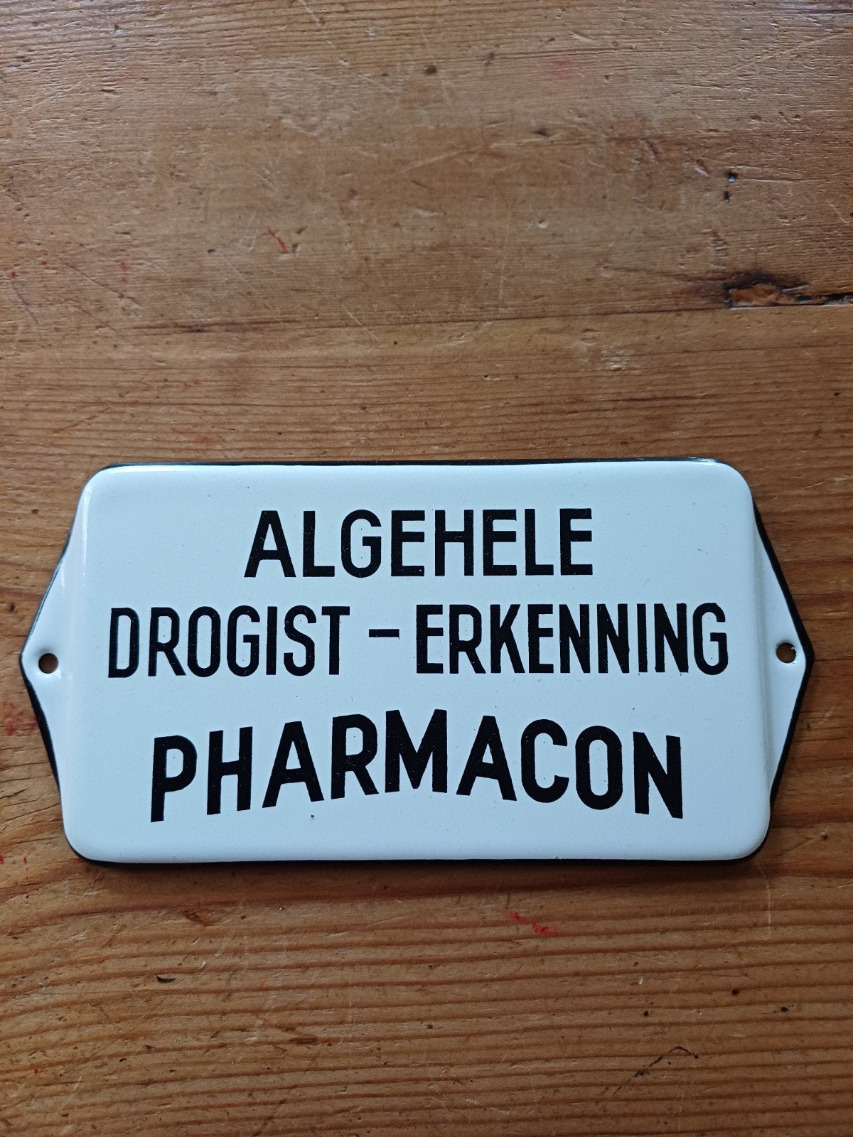 emaille bordje pharmacon, Antiek en Kunst, Ophalen of Verzenden