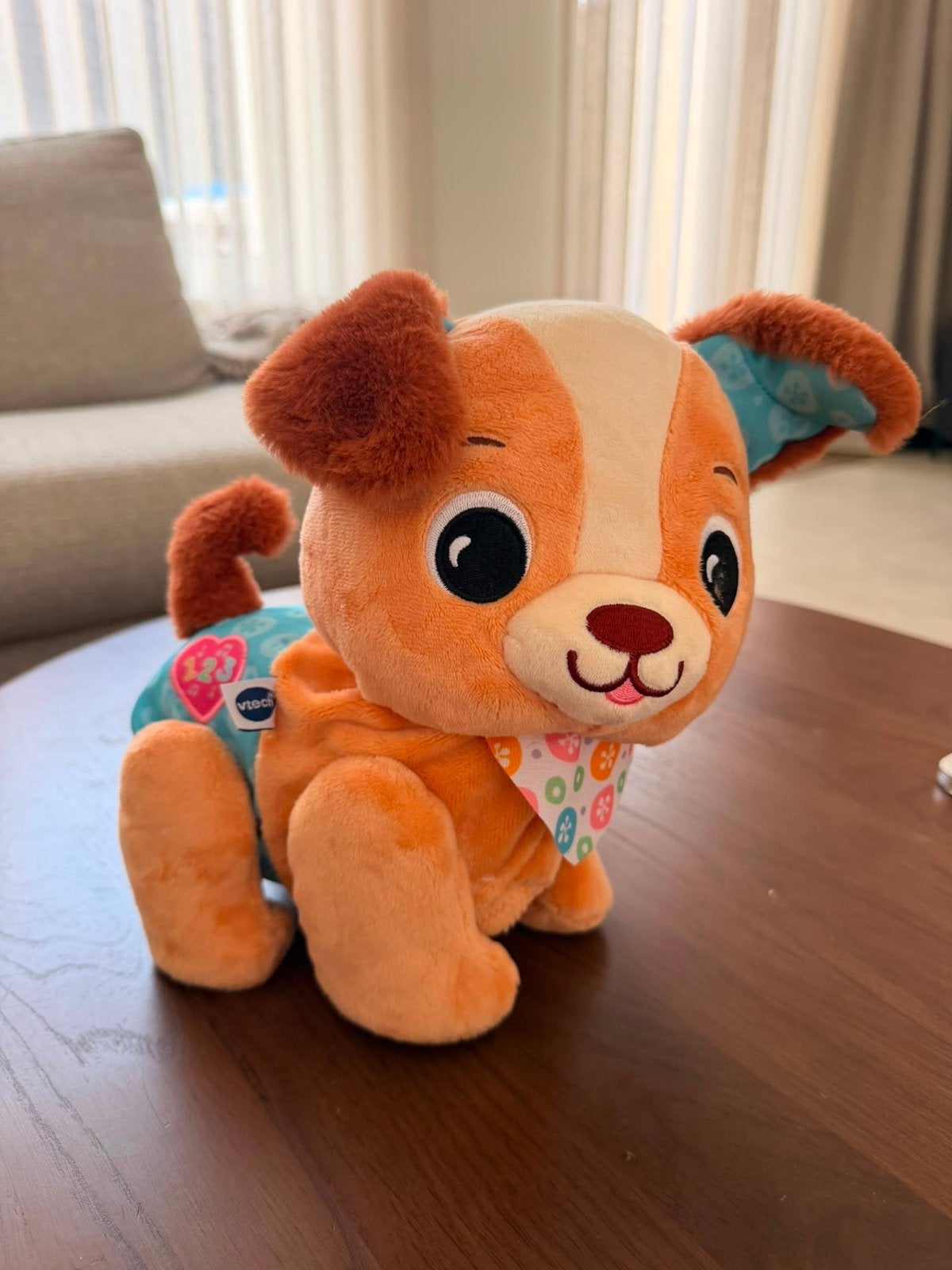 VTech Interactieve Knuffelhond - Oranje en Wit, Ophalen, Oranje, Overige merken, Met geluid