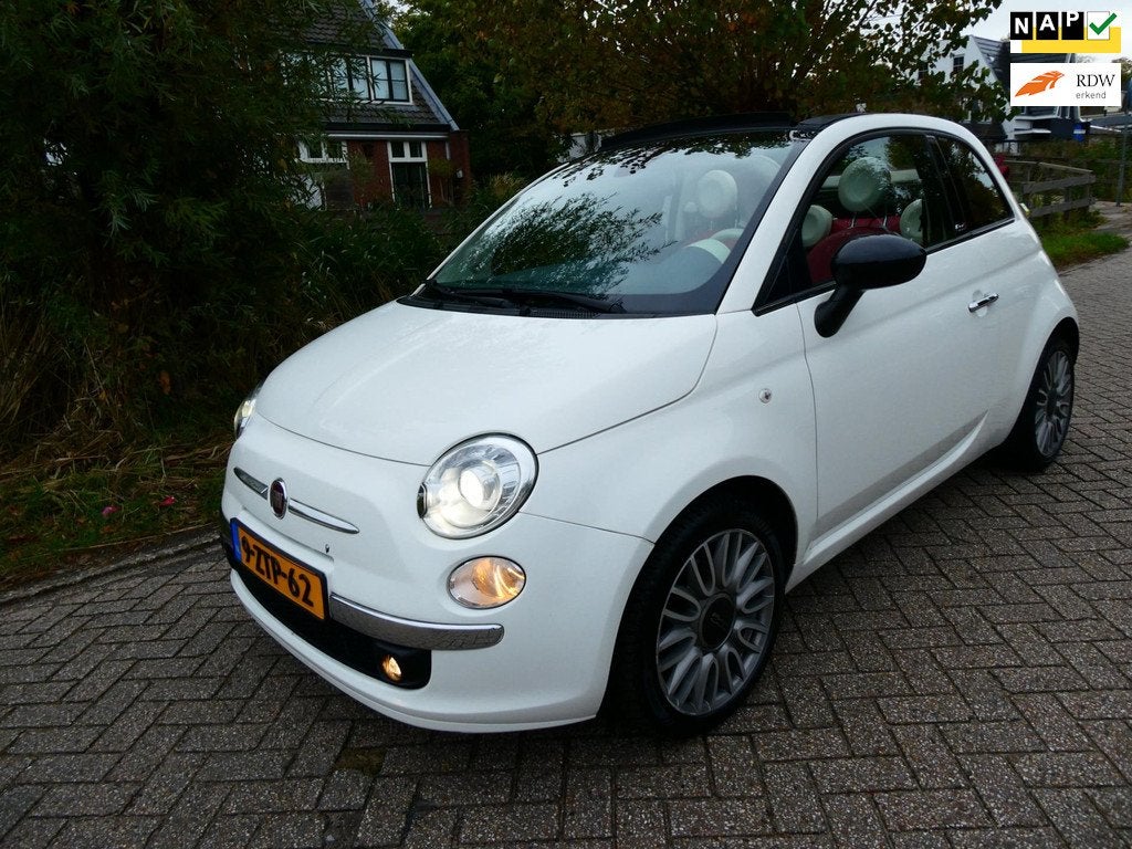 Fiat 500 C 0.9 TwinAir Turbo Cult 80pk 114.000km. Leder Clim, Parkeersensor, Euro 6, Cabriolet, Wit