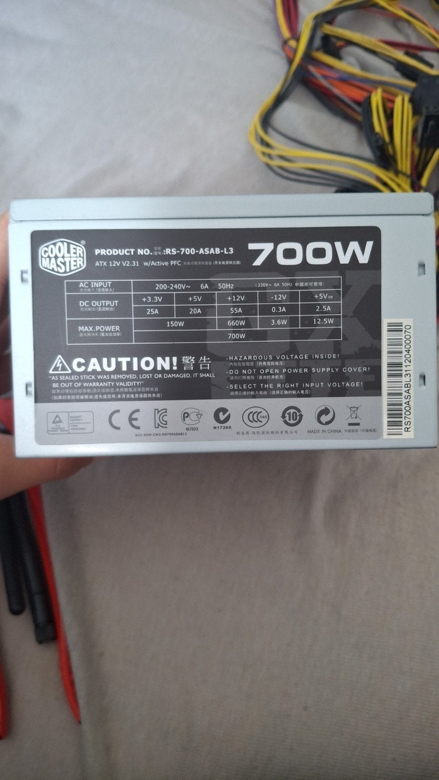 Cooler Master RS-700-ASAB-L3 700W PC Voeding, Computers en Software, Interne voedingen, Ophalen