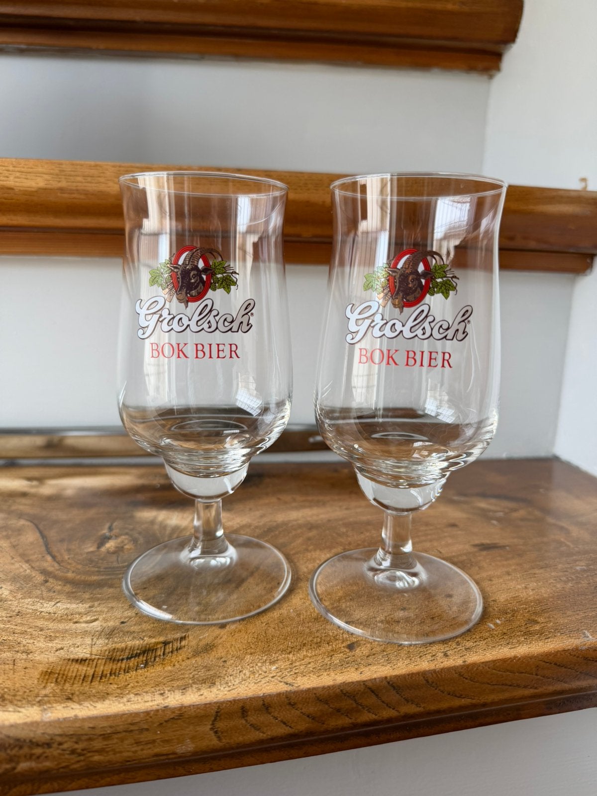 2x Grolsch bokbier glas, Ophalen of Verzenden, Zo goed als nieuw, Glas of Glazen, Grolsch