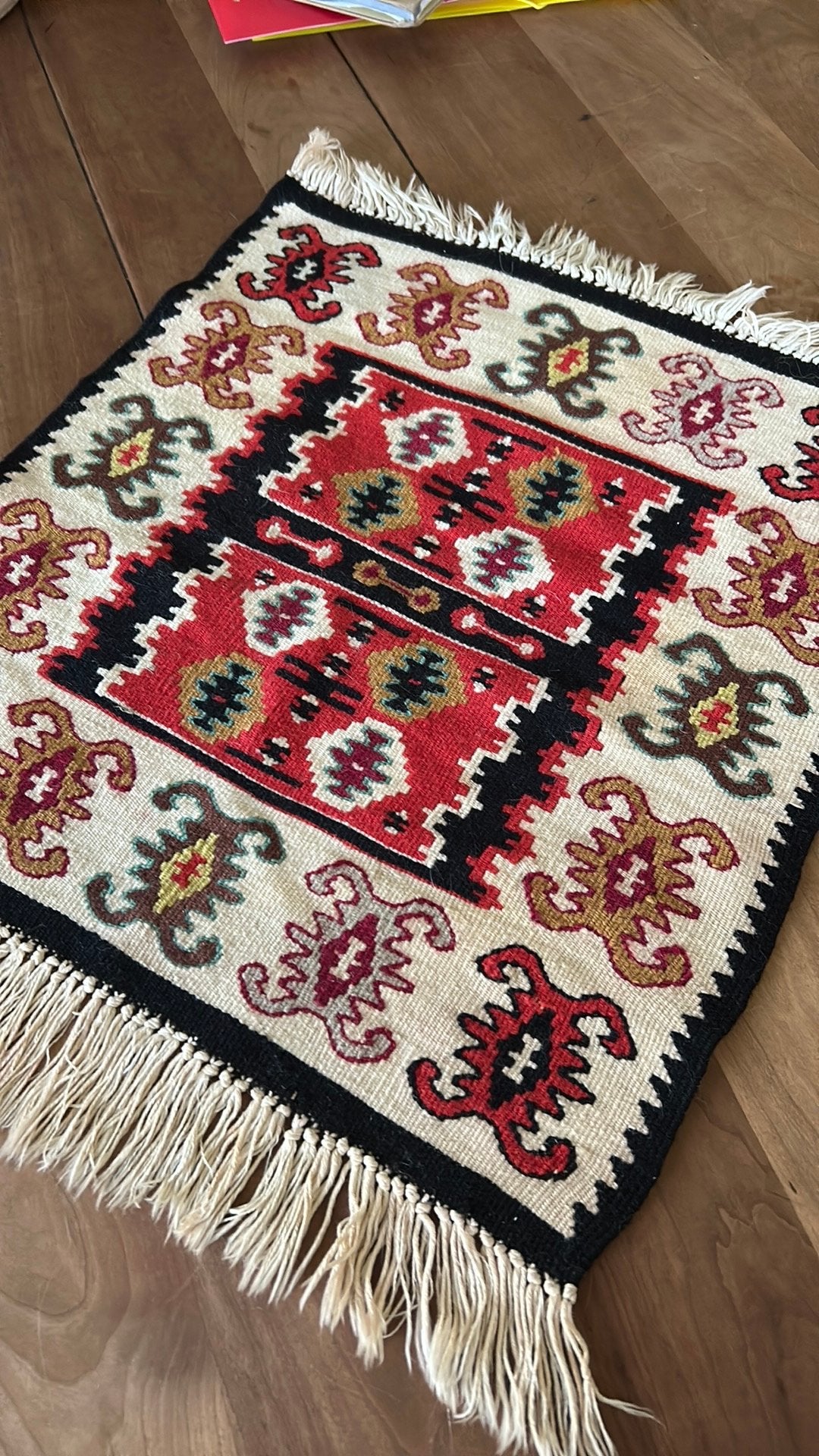Vintage kilim kelim geweven kleedje, Ophalen of Verzenden, Gebruikt, Rechthoekig, Minder dan 50 cm