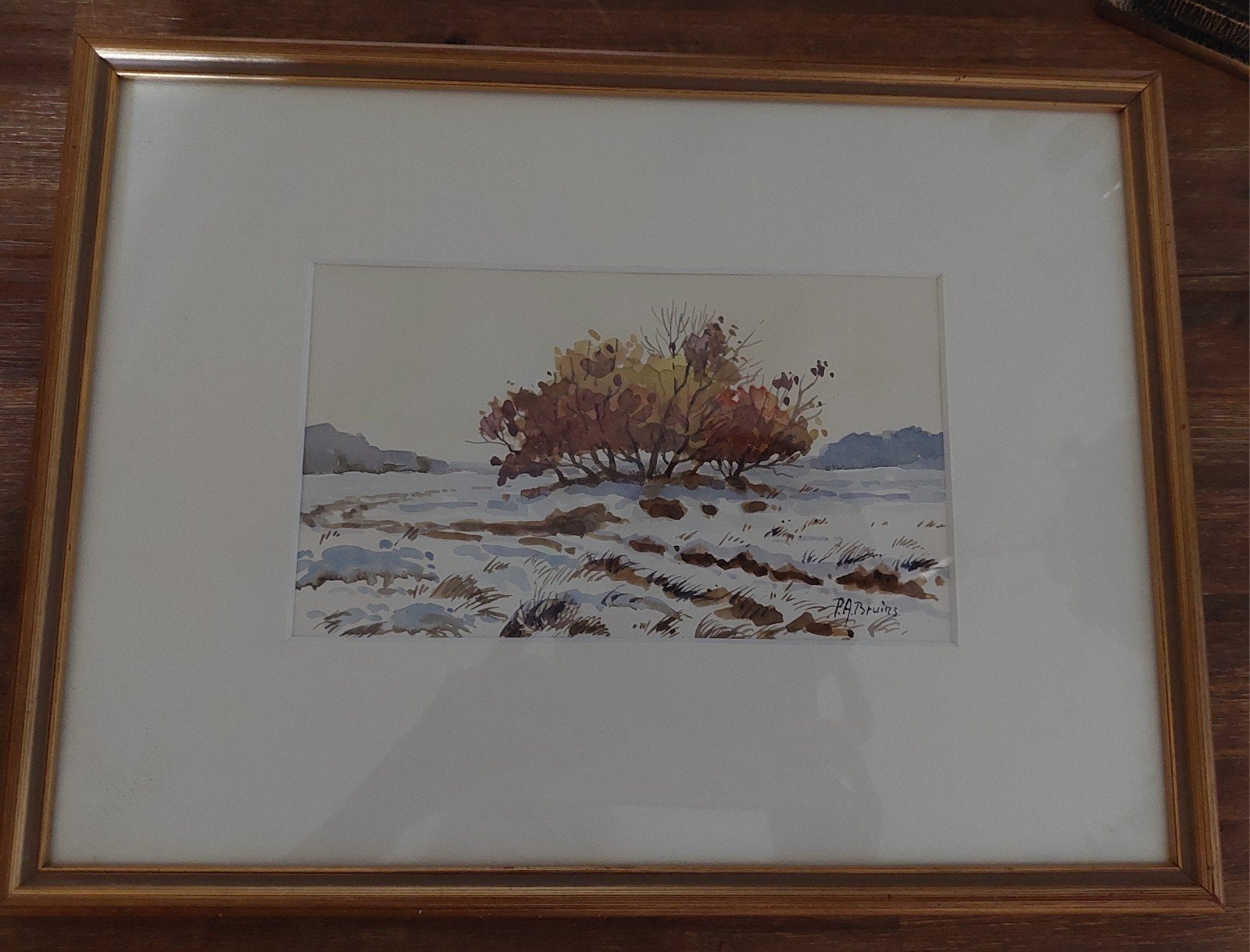 Origineel Aquarel P.A Bruins., Antiek en Kunst, Kunst | Schilderijen | Klassiek, Ophalen of Verzenden