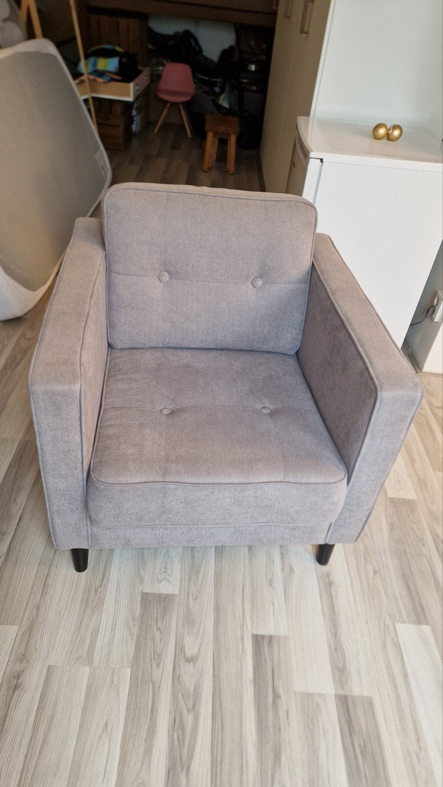 Grijze fauteuil, Ophalen, Grijs, Eén