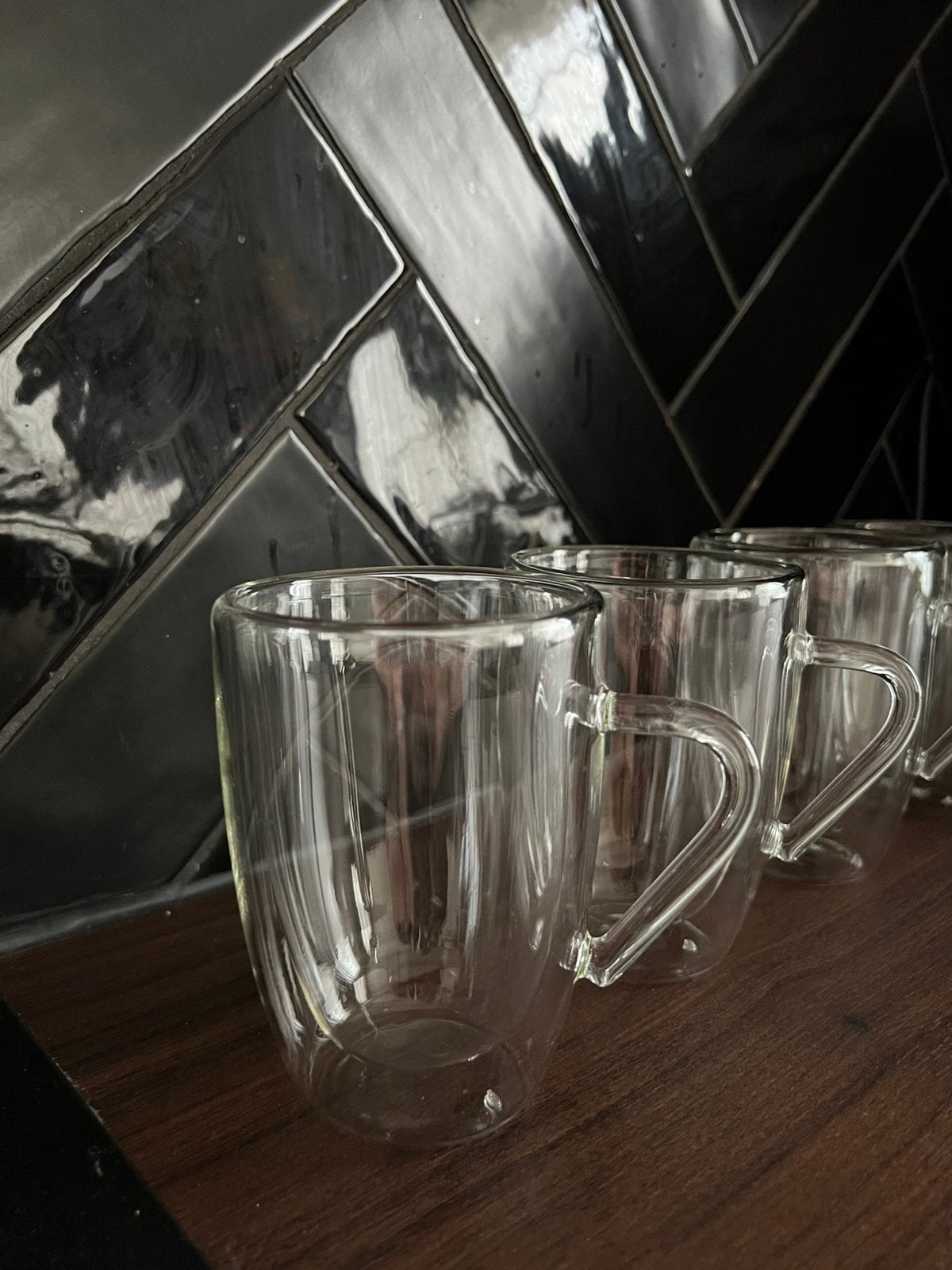 Set - 4 dubbelwandige thee glazen, Verzamelen, Glas en Borrelglaasjes, Ophalen of Verzenden, Zo goed als nieuw, Overige typen