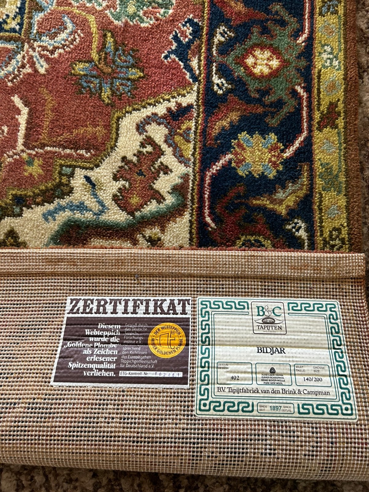 Perzisch tapijt, Van den Brink&Campman, wol, 140x200 cm, Ophalen, 100 tot 150 cm, Bruin, Perzisch