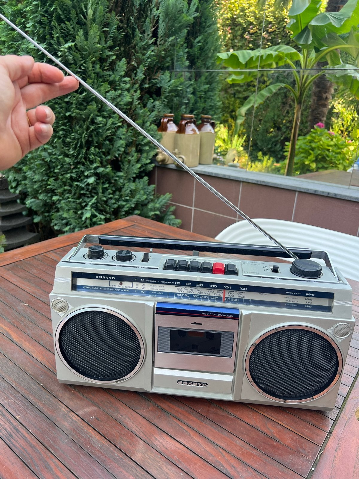Vintage Sanyo M 9800L Radio Cassette Recorder Boombox, Ophalen of Verzenden, Gebruikt, Radio