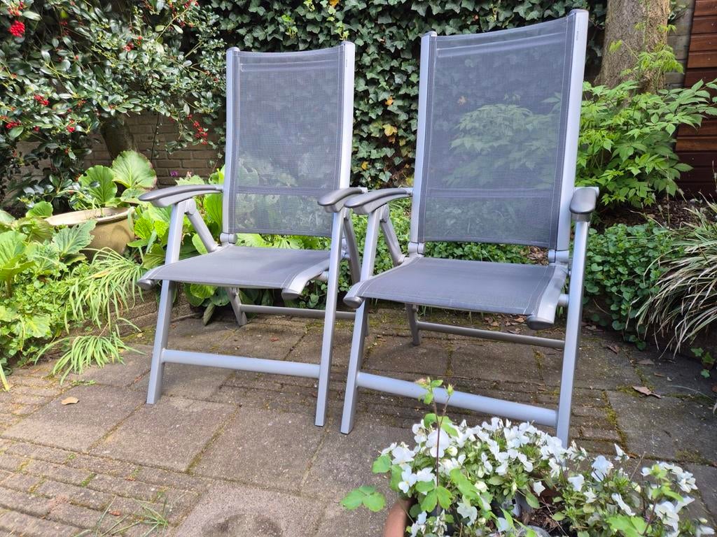 Kettler tuinstoelen, 2 stuks verstelbaar, Ophalen of Verzenden, Gebruikt, Metaal, Verstelbaar