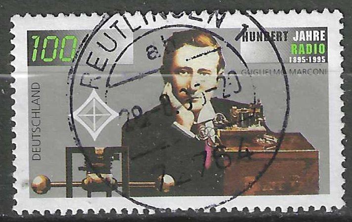 Duitsland 1995 - Yvert 1635 - 100 Jaar Radio - Marconi  (ST), Verzenden, 1990 tot heden, Gestempeld