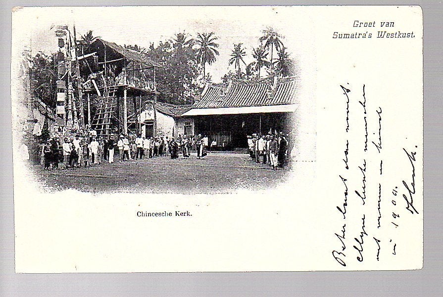 Ned Indië  1895 Chinese (Catholic) church West Sumatra, Ophalen of Verzenden, Voor 1920, Frankrijk
