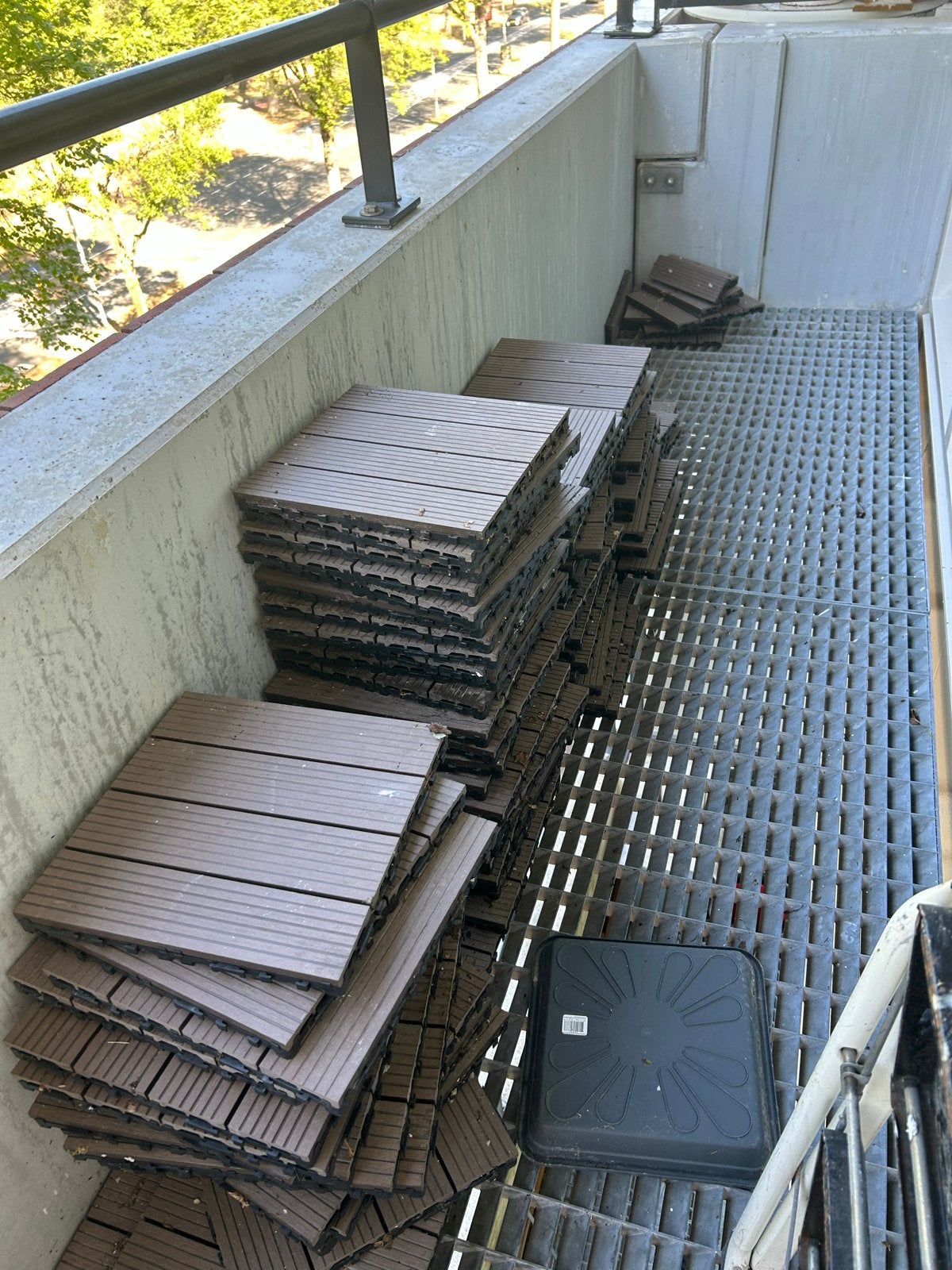 Vlonders voor balkon - 8m2+ - taupe bruin, Ophalen of Verzenden, Gebruikt, Overige materialen