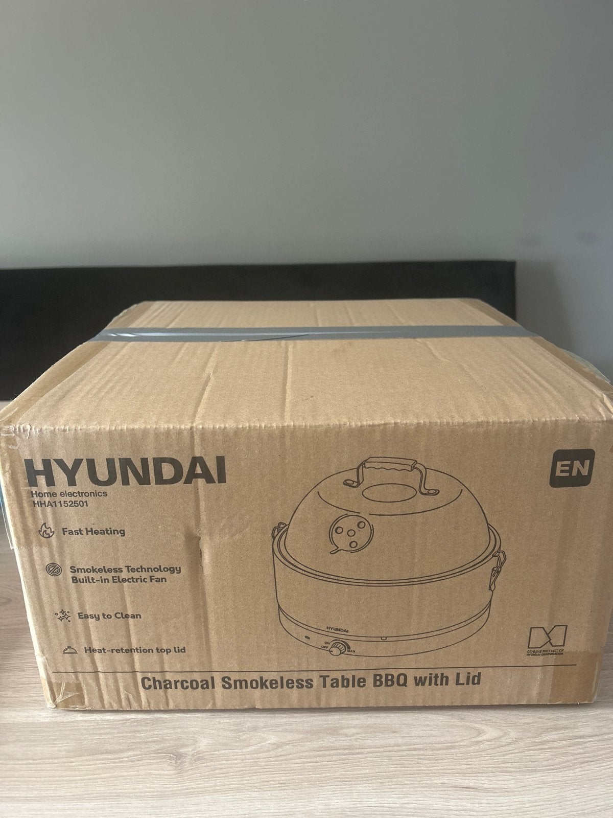 Hyundai HHA1152501 Houtskool Smokeless Tafel BBQ, Ophalen of Verzenden, Nieuw