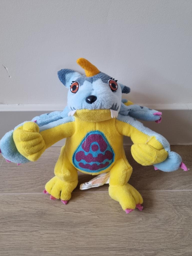 Vintage 1999 Digimon Gabumon Knuffel, Gebruikt, Overige merken, Overige karakters, Overige typen