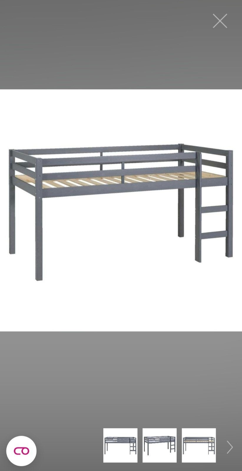 Halfhoogslaper, Ophalen, Eenpersoons, Zo goed als nieuw, 90 cm