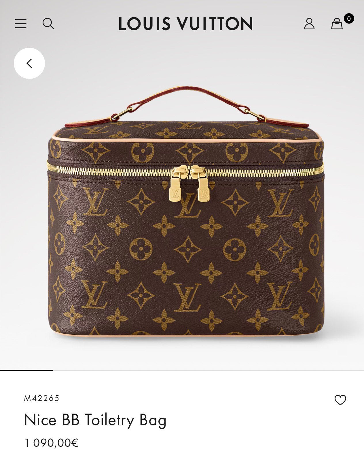 Louis Vuitton Nice BB Toiletry Bag Monogram, Ophalen of Verzenden, Nieuw, Bruin, Dame