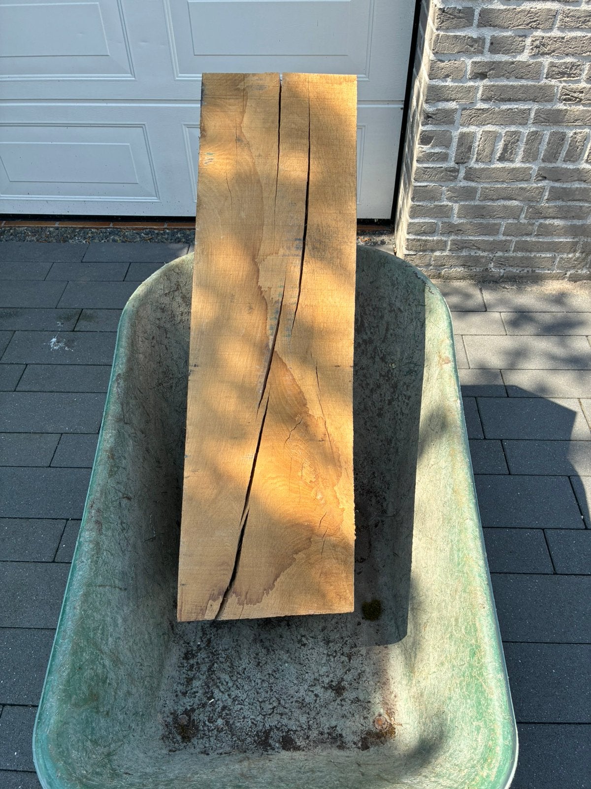 Eiken paal / zuil / sokkel 85 x 24 x24 cm, Ophalen, Palen, Zo goed als nieuw, Hardhout