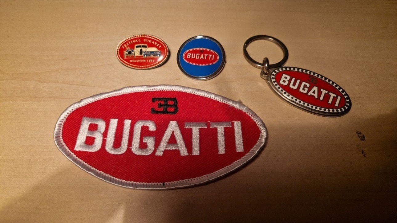 Bugatti verzamelobjecten: pins, sleutelhanger, patch, Ophalen of Verzenden, Gebruikt, Auto's
