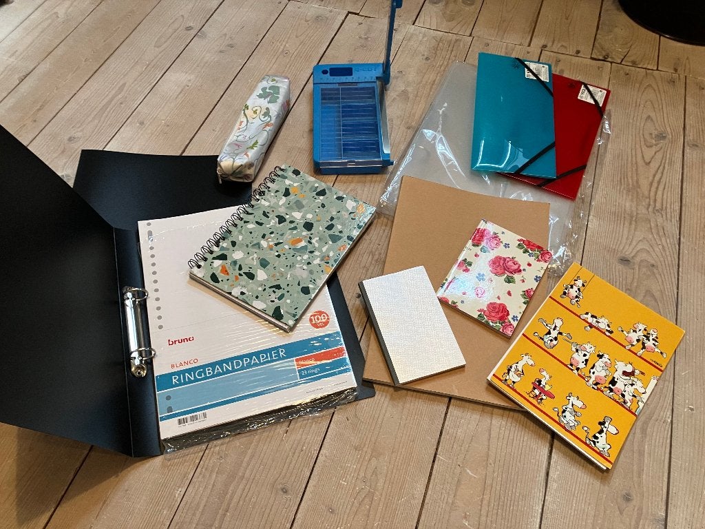 schoolspullen schriften passerset etiket stickers oa roze, Ophalen of Verzenden, Nieuw