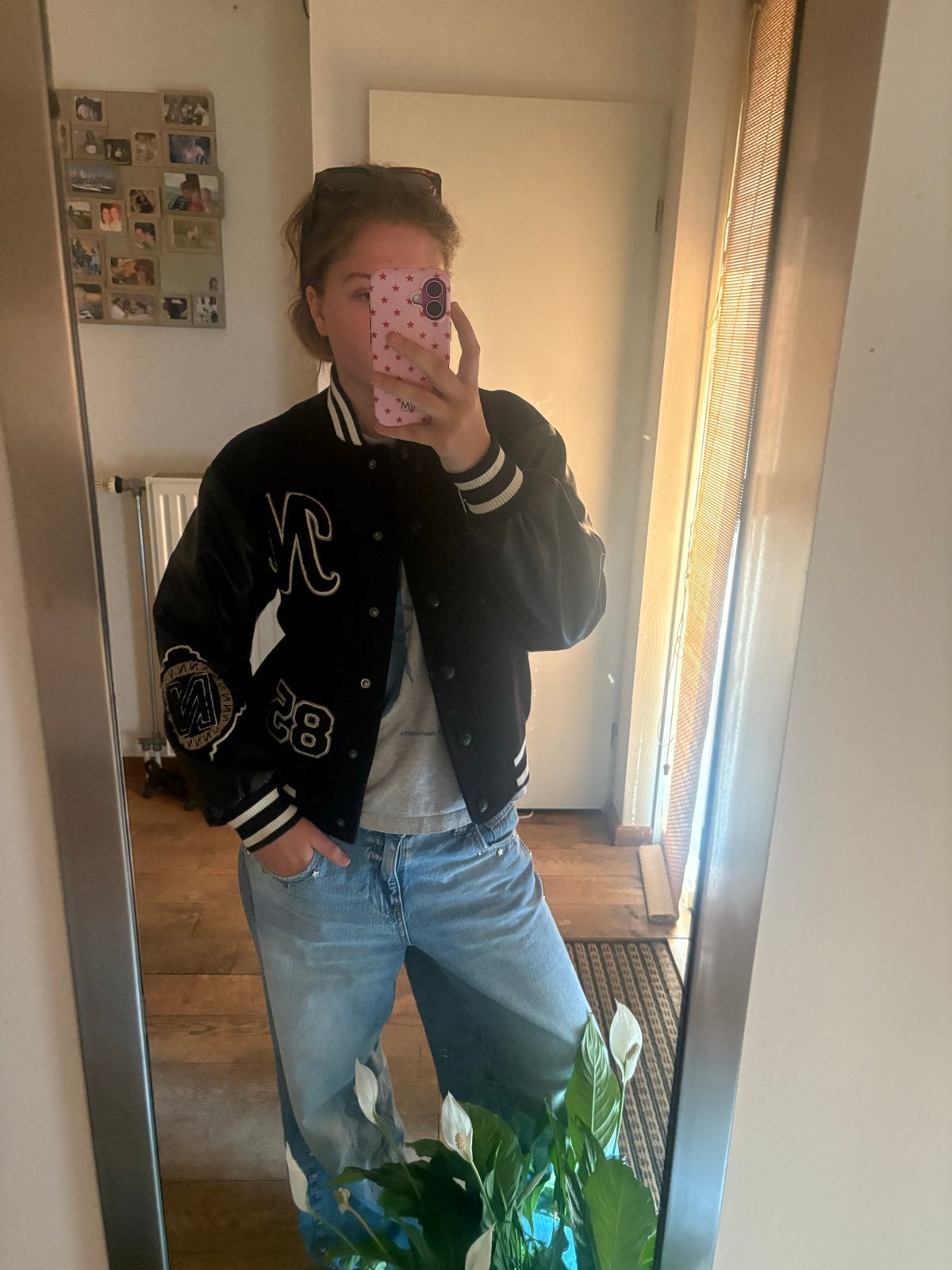 Nikkie Varsity Jacket Zwart met Witte Details, Kleding | Dames, Jassen | Zomer, Gedragen, Maat 38/40 (M), Zwart, Verzenden