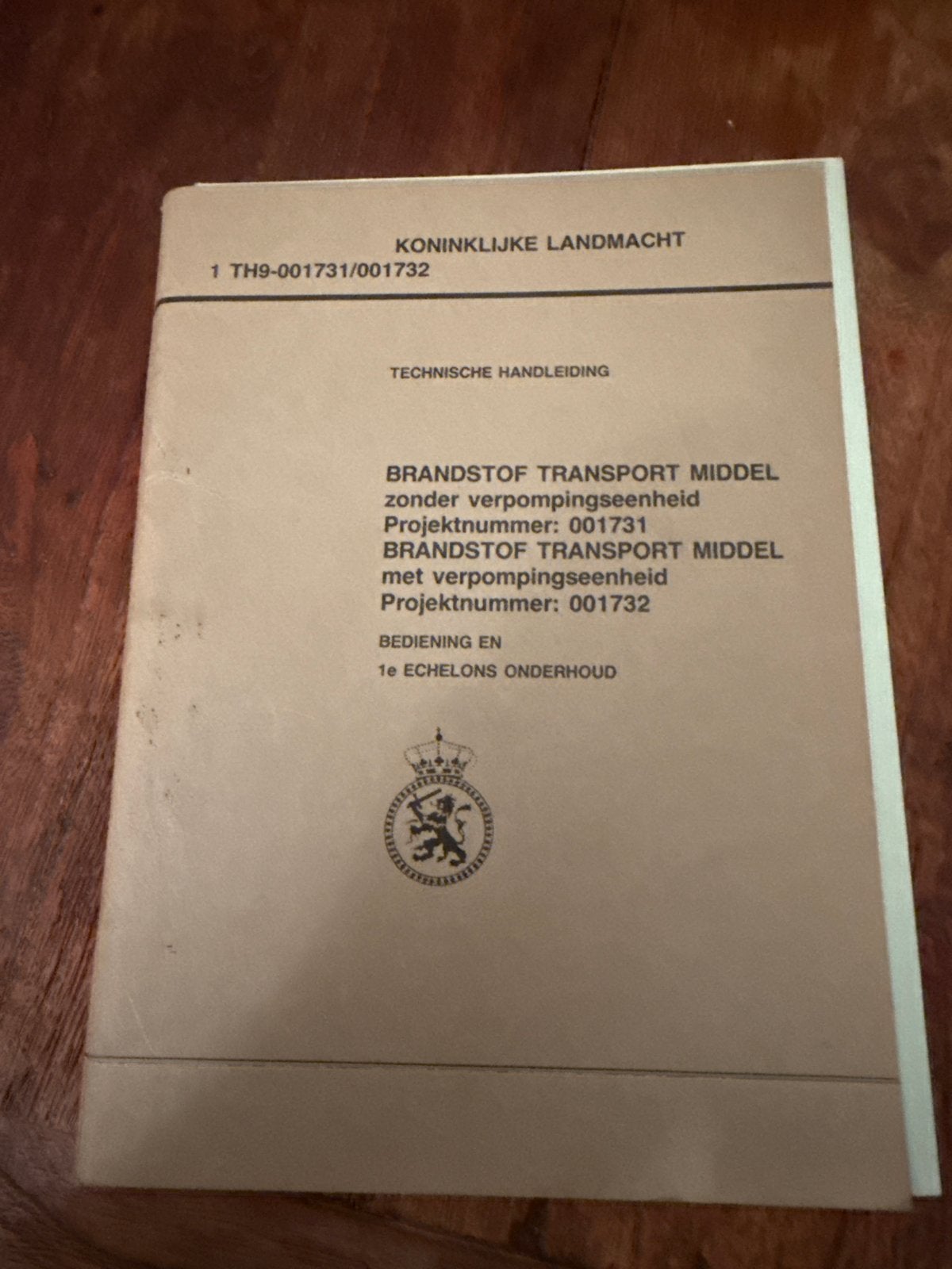 Boekje Technische Handleiding TH Brandstof Transport Middel, Boeken, Ophalen of Verzenden, 1945 tot heden, Zo goed als nieuw, Landmacht