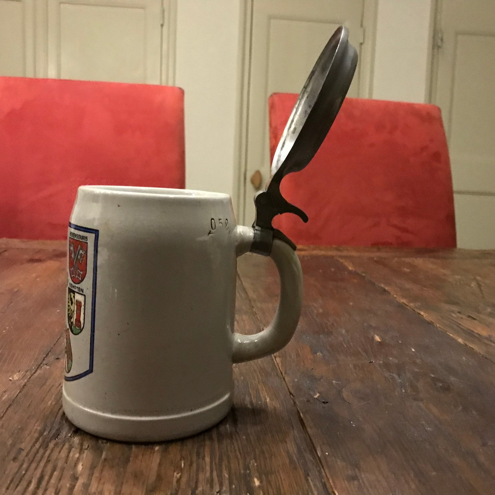 Vintage Bierpul met Scharnierend Deksel, Antiek en Kunst, Ophalen of Verzenden