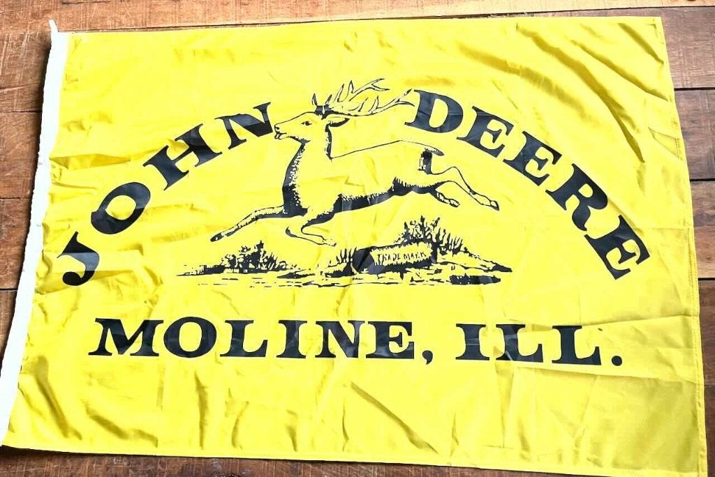 JOHN DEERE  garage   - reclame vlag, Verzamelen, Ophalen of Verzenden, Zo goed als nieuw, Auto's
