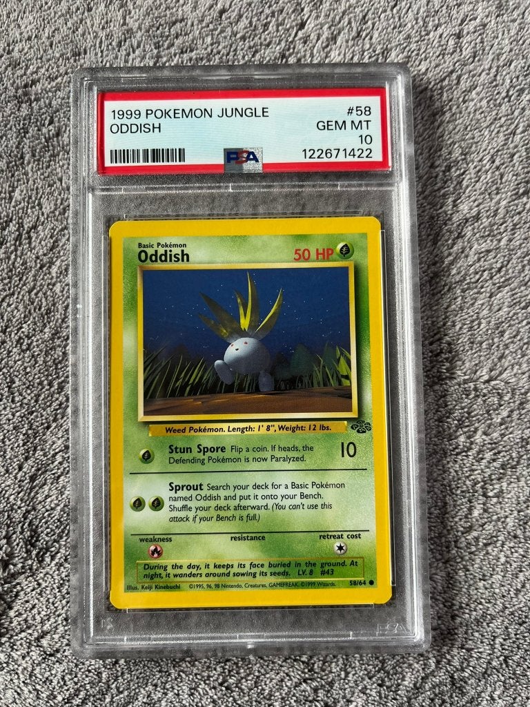 PSA 10 Pokemon 1999 JUNGLE ODDISH 58, Ophalen of Verzenden, Nieuw, Losse kaart