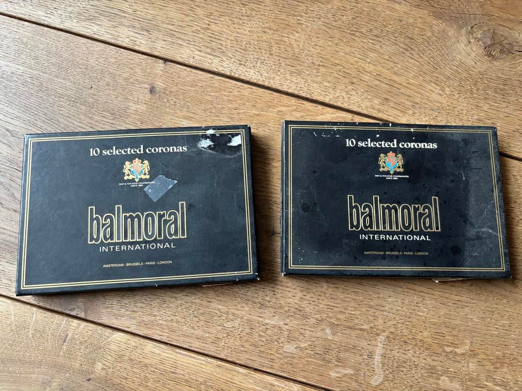 2 Vintage Balmoral Sigarendozen - sigaren tabak verzamelen, Verzamelen, Ophalen of Verzenden, Gebruikt, Tabaksdoos of Verpakking