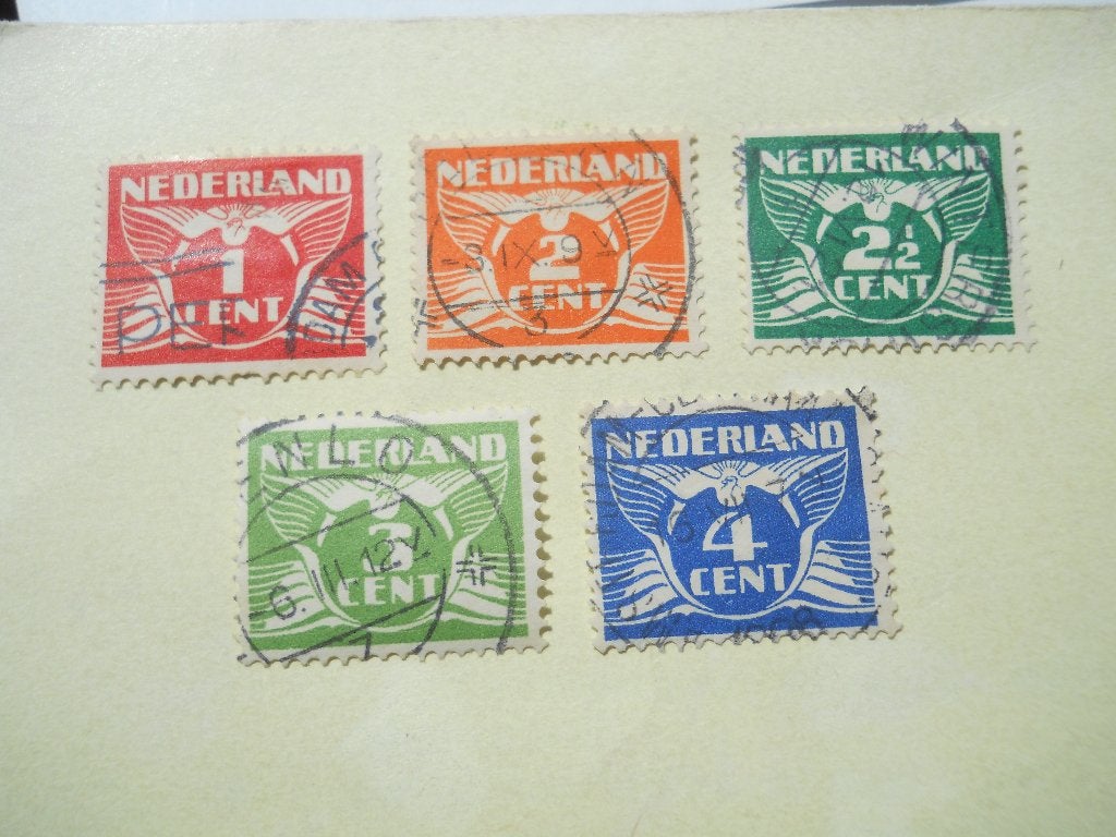 Nederland 1924 Vliegende duif serie Nvph.144-148 gestempeld, Postzegels en Munten, Postzegels | Nederland, Ophalen of Verzenden